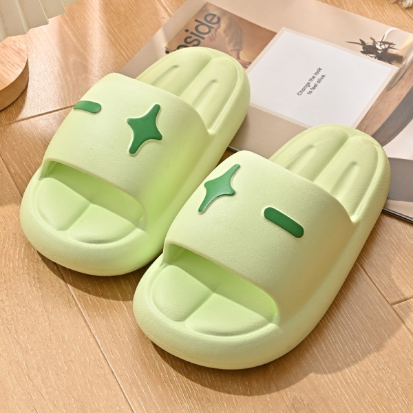 Zapatos cómodos redondos con estampado de vida informal verde claro