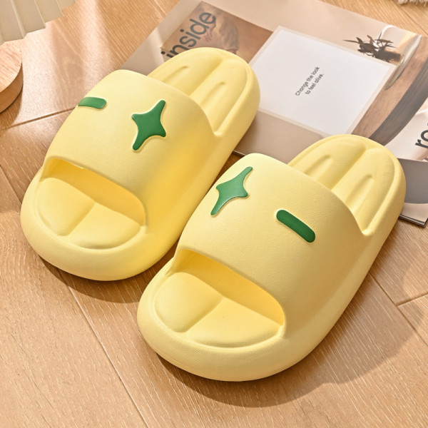 Zapatos cómodos redondos con estampado de vida informal amarillo