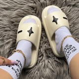 Black Casual Living Printing Round Comfortable Shoes