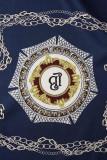 Tibetansk Blå Sexig Casual Print Printing Skjorta Krage Skjorta Klänning Klänningar
