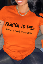 T-shirt con scollo a V patchwork con stampa vintage Orange Street