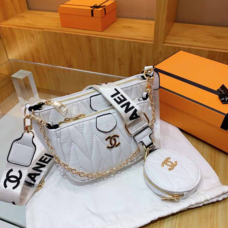 

White Fashion Casual Solid Letter Bags