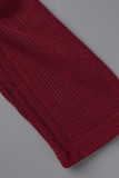 Robes droites asymétriques à col rond asymétriques rouges décontractées en patchwork
