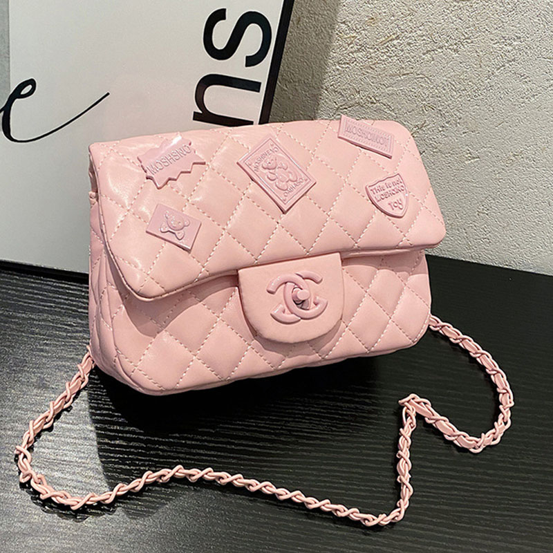 

Light Pink Fashion Simplicity Solid Patchwork Bags