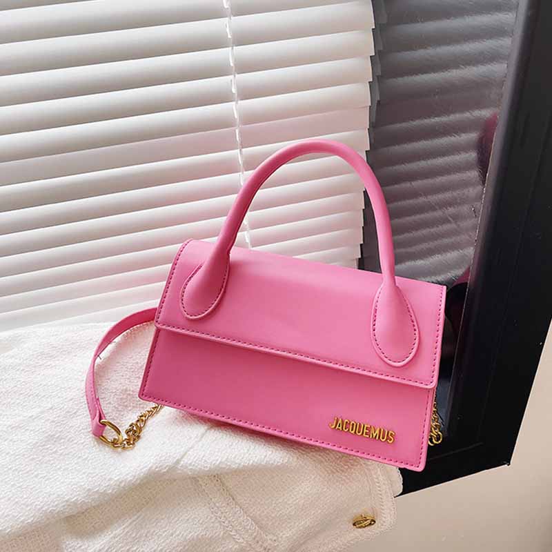 

Rose Red Simplicity Solid Chains Letter Bags