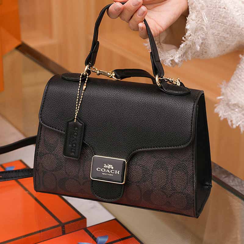 

Black Brown Casual Simplicity Geometric Patchwork Bags