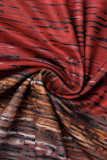 Красный сексуальный принт пэчворк молния воротник юбка-карандаш платья