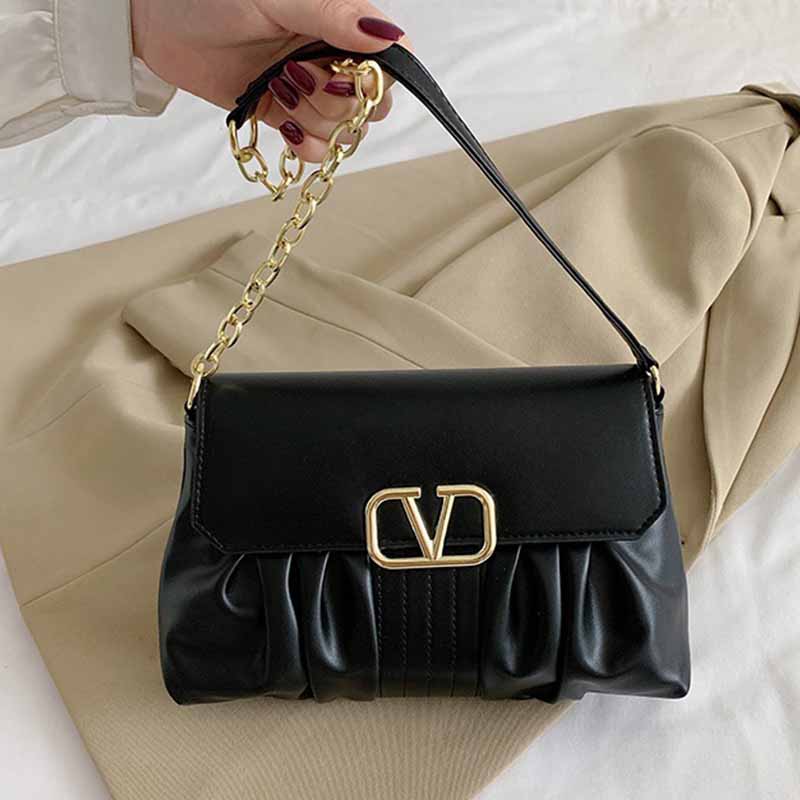 

Black Fashion Solid Chains Bags