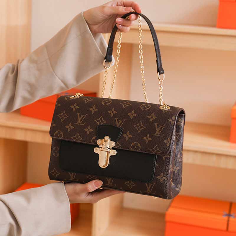 

Coffee Casual Street Letter Patchwork Bags