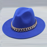 Sombrero de cadenas de patchwork de celebridades de la calle azul