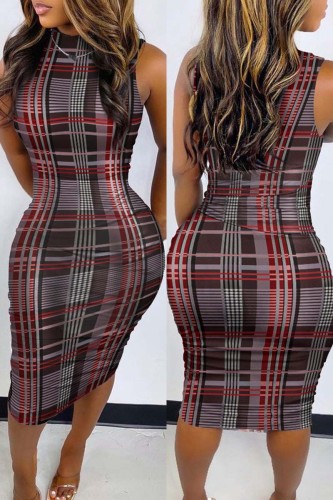 Grey Casual Print Solid Basic O Neck Denim Dress Dresses