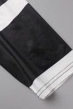 Robes de grande taille droites noires à imprimé patchwork et à encolure dégagée