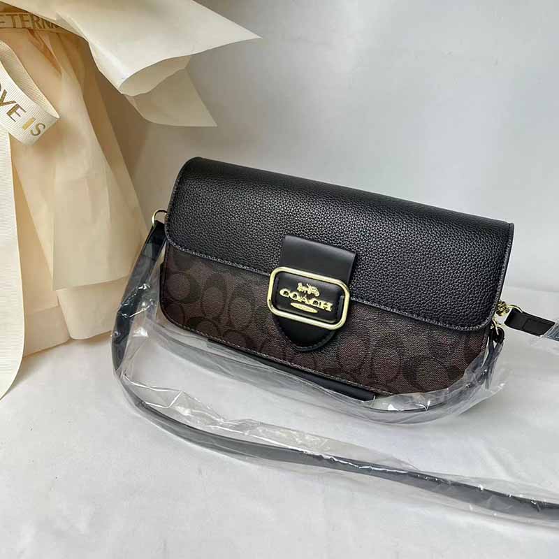 

Deep Coffee Casual Simplicity Geometric Letter Bags