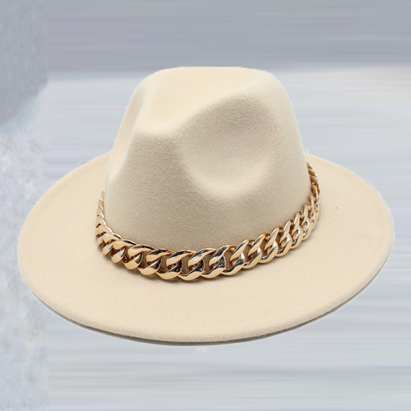 Бежевый Street Celebrities Patchwork Chains Hat
