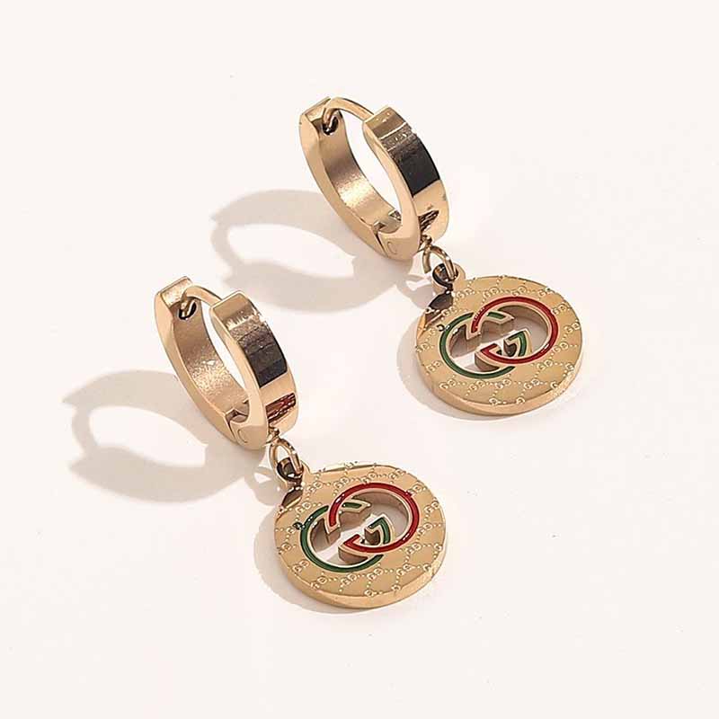 

Rose Gold Street Letter Patchwork Earrings
