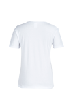 Camisetas White Street Daily com estampa de retalhos decote oco