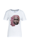 White Street Daily Print Patchwork O-hals T-shirts