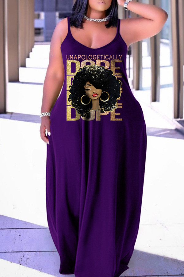 Фиолетовая повседневная юбка-фонарик с принтом в стиле пэчворк Спагетти Платья больших размеров