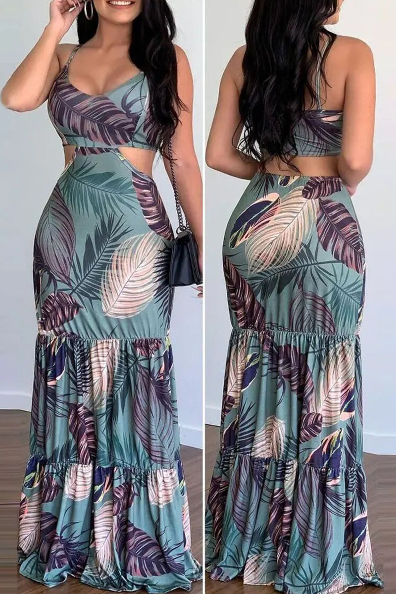 Purple Sexy Hollowed Out Spaghetti Strap African Prom Dress
