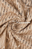 アプリコット セクシー ソリッド タッセル スパンコール パッチワーク スパゲッティ ストラップ スリング ドレス ドレス