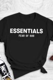 Witte casual T-shirts met letter O-hals