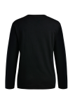 Schwarze Patchwork-T-Shirts mit O-Ausschnitt und Straßendruck