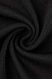 Черные сексуальные однотонные облегающие комбинезоны с воротником-молнией в стиле пэчворк