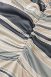 Серый сексуальный принт в стиле пэчворк Спагетти ремень юбка-карандаш платья
