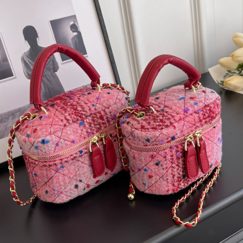 Pink Casual Patchwork Zipper Bags