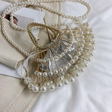 Bolsos de perlas de patchwork casual blanco