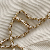 Sacs de perles de patchwork décontractés blancs