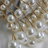 Borse di perle patchwork casual bianche