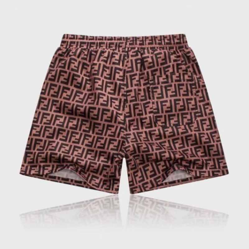 

Brown Casual Vacation Letter Draw String Straight Shorts