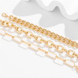 Pulseras de perlas de cadenas de patchwork informales de oro