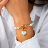 Bracelets de perles de chaînes de patchwork occasionnels d'or