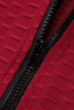 Grey Casual Solid Patchwork Zipper Zipper Collar Regular Rompers