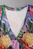 Vestidos retos coloridos com estampa de patchwork decote em v