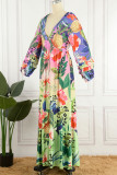 Прямые платья с цветным принтом в стиле пэчворк с V-образным вырезом