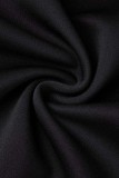 Svarta sexiga formella solida lapptäcken Rygglös aftonklänning med sned krage