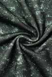 Borgoña Casual Ropa deportiva Estampado Tie Dye Patchwork Cuello en U Sin mangas Dos piezas