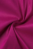 Rose rood sexy solide patchwork met strik strapless een stap rok grote maten jurken