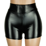 Black Fashion Casual Solid Basic Skinny High Waist Shorts