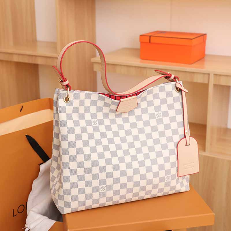

White Elegant Plaid Patchwork Bags