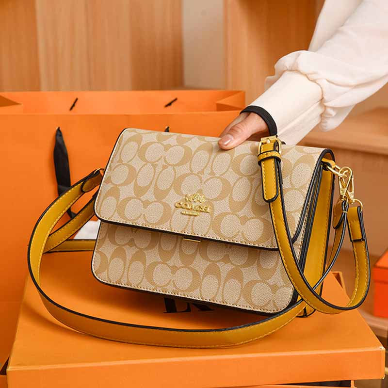 

Yellow Street Letter Geometric Patchwork Bags