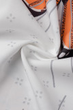 Белые сексуальные бинты с принтом в стиле пэчворк с открытой спиной Спагетти-ремешок Обычные комбинезоны