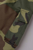Camouflage-Street-Print Camouflage-Print Patchwork-Tasche Regular High Waist Pencil Full Print Bottoms