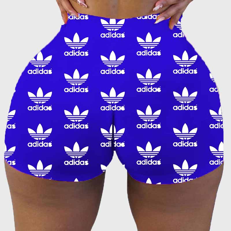 

Blue Casual Print Letter Mid Waist Pencil Bottoms