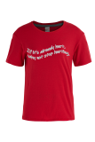 Röda Casual Print Patchwork O-hals T-shirts