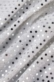Witte sexy stevige bandage uitgeholde coltrui lange jurkjurken