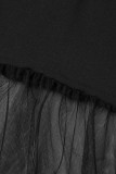 ブルゴーニュ カジュアル エレガント ソリッド パッチワーク バックル フォールド ターンダウン カラー ケーキ スカート プラス サイズ ドレス